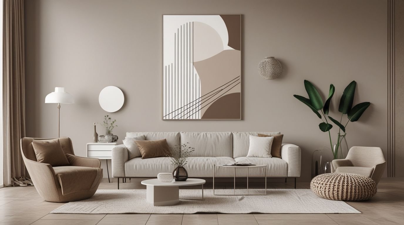 Bright living room interior by Aventra Interiors